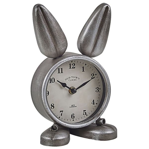 THUSIS skrivbordsklocka 15 cm metall silver Lumarko!