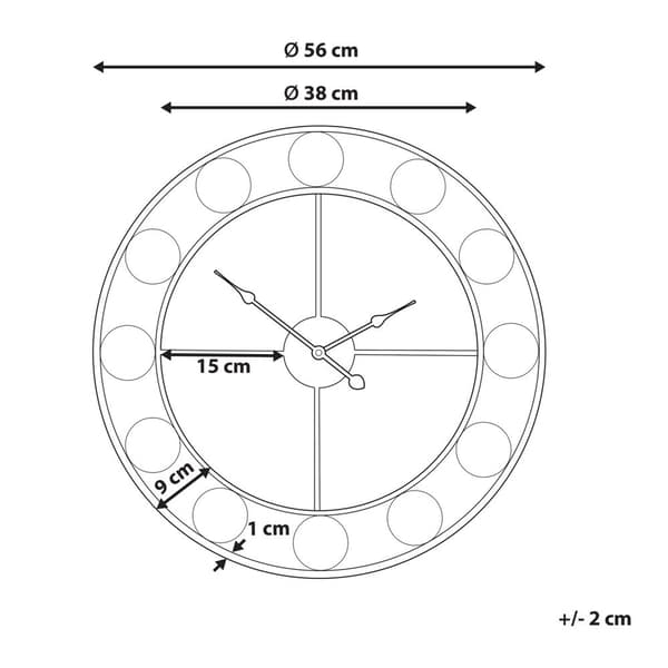 REIDEN väggklocka 56 cm Metallfärgad Lumarko!