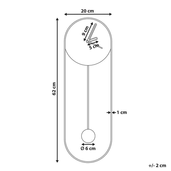 SALVAN Väggklocka 20 cm Metall Persika Lumarko!