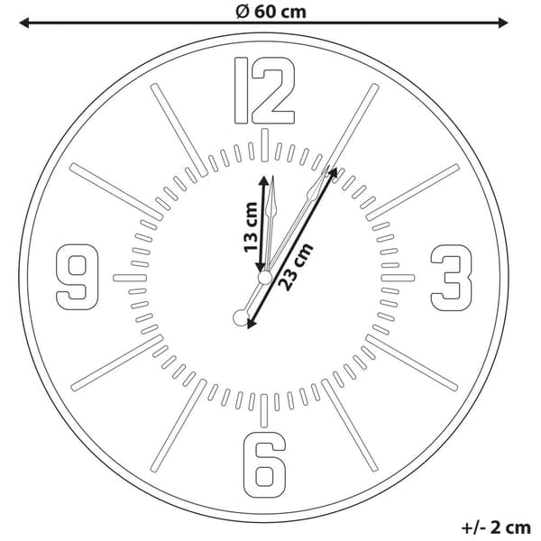 DOLE väggklocka 60 cm ljusbrun Lumarko!