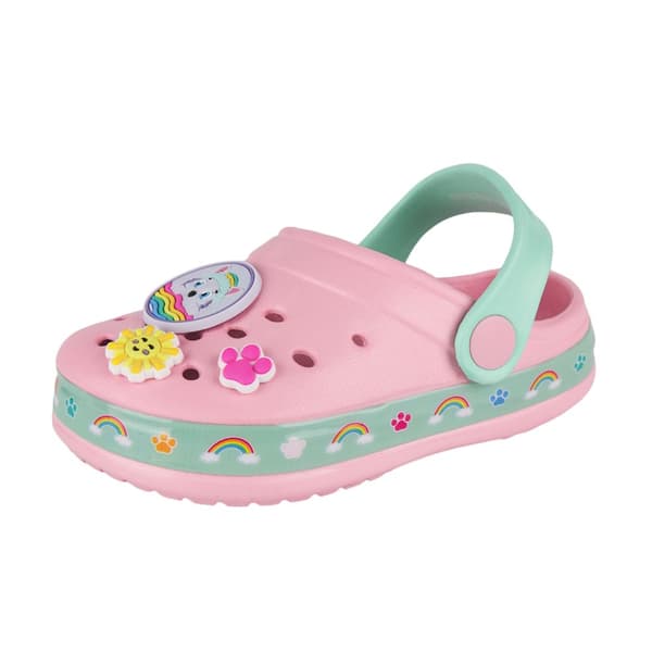 Paw Patrol Girls Skye & Everest Badge Clogs Pink/Green 7 UK Child