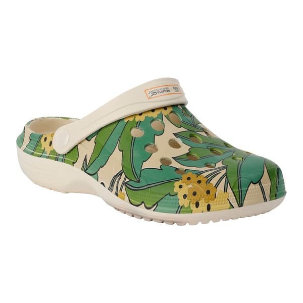 Regatta Womens/Ladies Orla Tropical Leaves Lightweight Clogs Green 3 UK