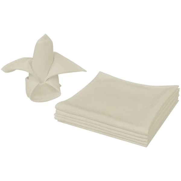 vidaXL Servetter 25 st gräddvit 50x50 cm -  Tygservetter