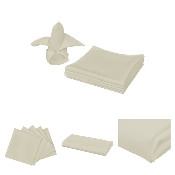 The Living Store middagsservietter 100 stk. cremefarvet 50x50 cm -  Stofservietter
