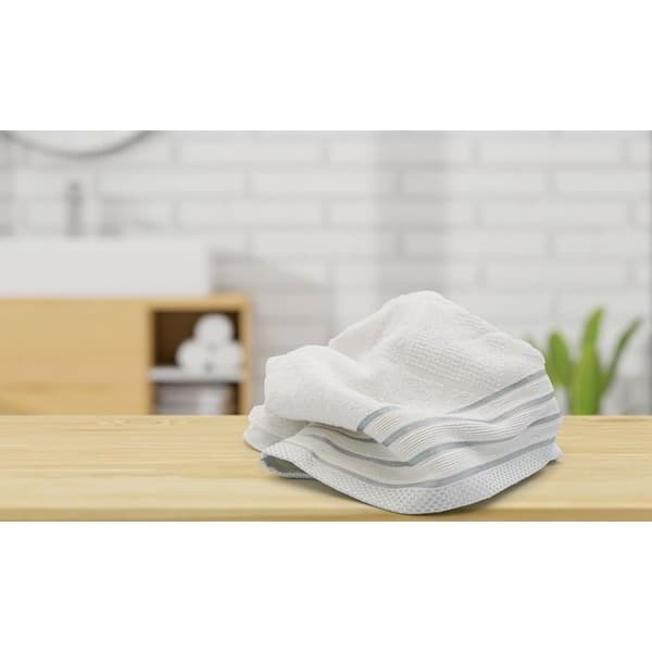 Jacquardhandduk 30 x 50 cm - Vit