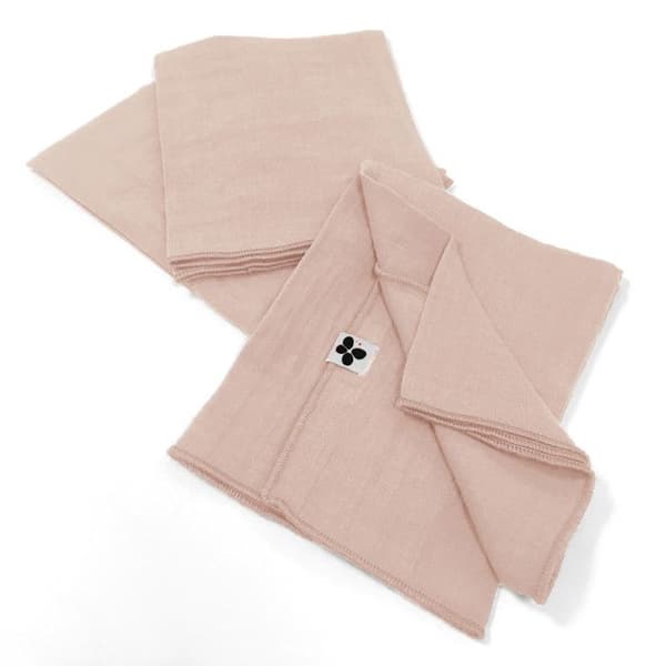 Set med 3 "Gaïa" servetter 40 x 40 cm "Cotton Gauze" - Gaïa Marshmallow