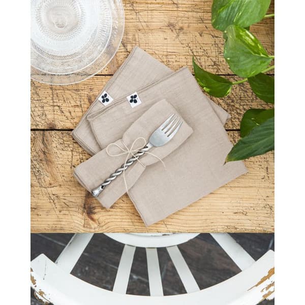 Set med 3 "Gaïa" servetter 40 x 40 cm "Cotton Gauze" - Gaïa Pampa