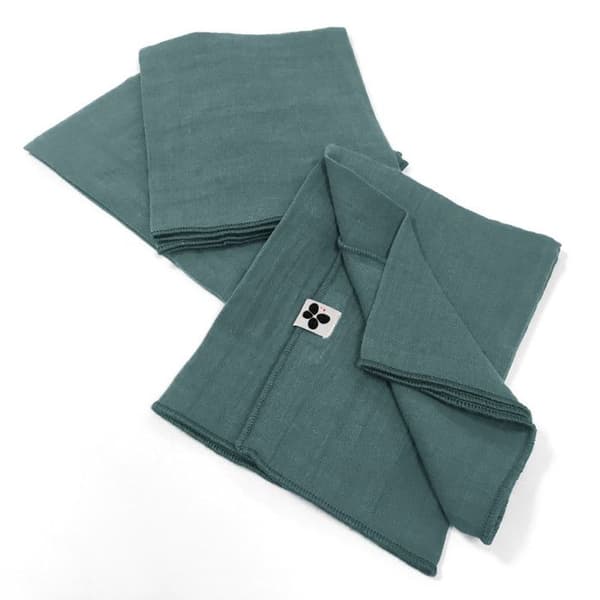 Set med 3 "Gaïa" servetter 40 x 40 cm "Cotton Gauze" - Gaïa Canard