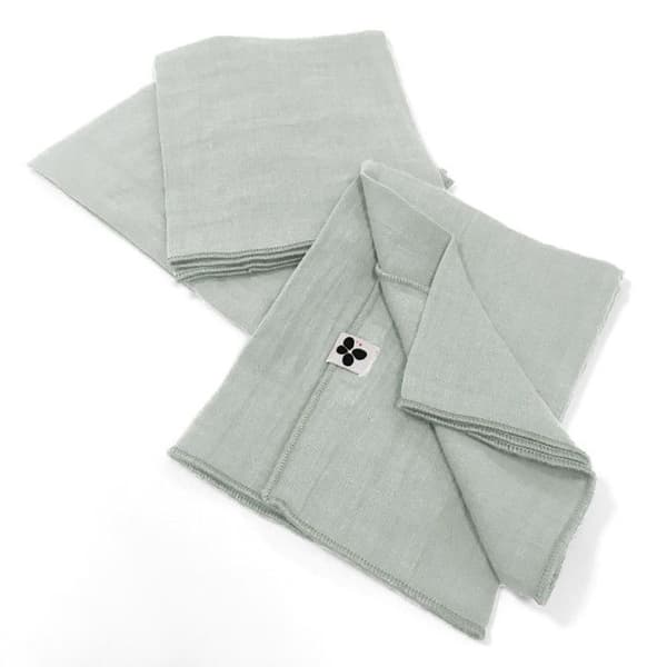 Set med 3 "Gaïa" servetter 40 x 40 cm "Cotton Gauze" - Gaïa Eucalyptus