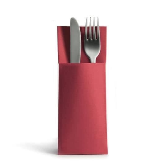 Servetter - CHIC - Burgundy - 32 x 40 cm - Bestickpåse - Textilimitation