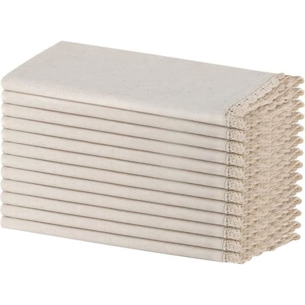 Servetter - SweetNeedle - Paket med 12 - Bomull Lin - 50x50 cm - Häkla Spets