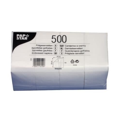 Servetter, 1 lager 1/8-vikt 33 cm x 33 cm vit