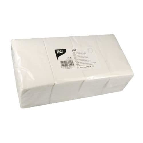 Servetter, 2 lager 1/8 vikbar 33 cm x 33 cm vit