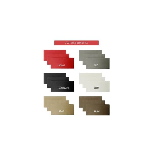 Set med 6 servetter - 45 x 45 cm - Panama - Antracit