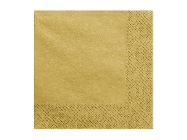 Trelags servietter, guldmetal, 33x33 cm (1 pakke / 20 stk.)