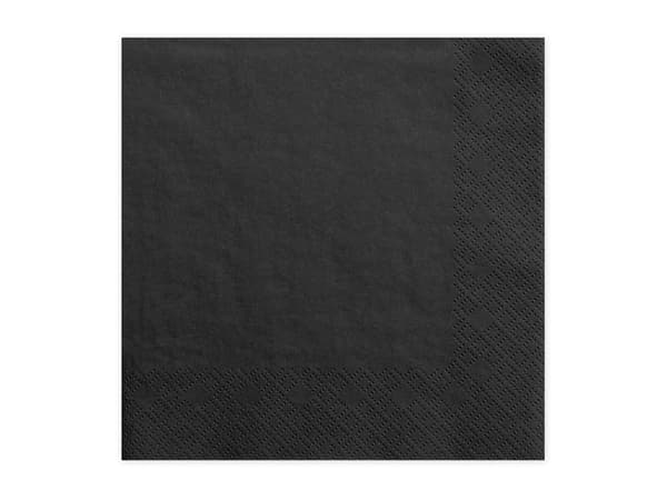 Trelags servietter, sorte, 33x33 cm (1 pakke / 20 stk.)