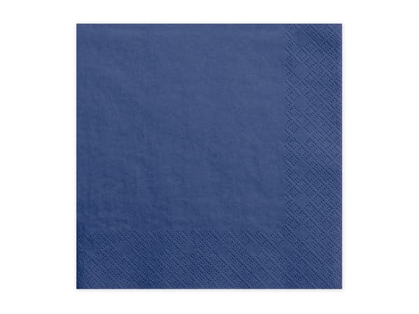 Trelags servietter, marineblå, 33x33 cm (1 pakke / 20 stk.)