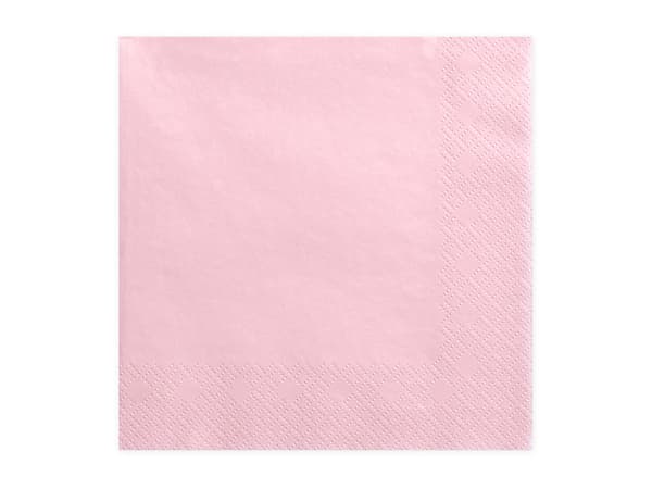 Trelagersservetter, ljusrosa, 33x33cm (1 förpackning / 20 st.)