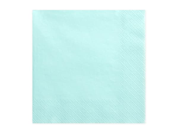Kolmikerroksiset lautasliinat, vaalean turkoosi, 33x33cm (1 pakkaus / 20 kpl)