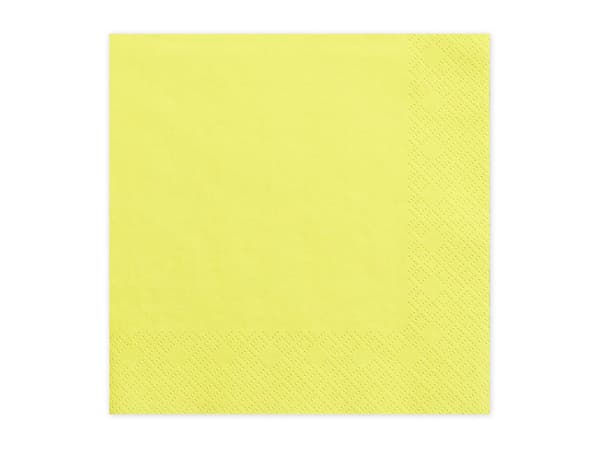 Trelags servietter, gule, 33x33 cm (1 pakke / 20 stk.)