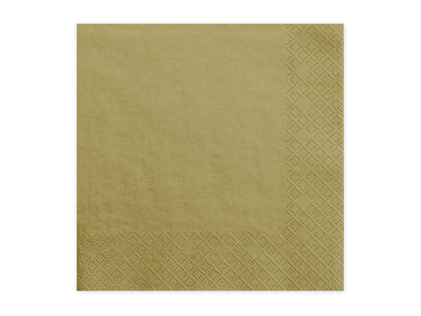 Trelags servietter, guld, 33x33 cm (1 pakke / 20 stk.)