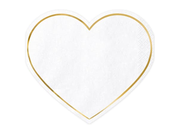Hjärtformade servetter, 14,5x12,5 cm (1 förpackning / 20 st.)