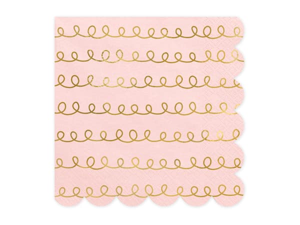 Servetter Szlaczki, ljus puderrosa, 32x32cm (1 förpackning / 20 st.)