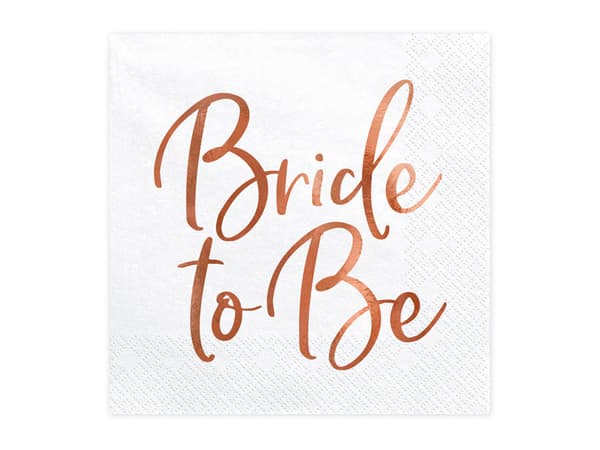 Brudservetter, roséguld, 33x33cm (1 ask / 12 förpackningar) (1 förpackning / 20 st.)