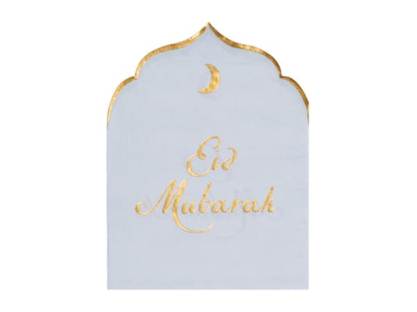 Eid Mubarak-servetter, 16x13,5 cm (1 förpackning / 12 st.)
