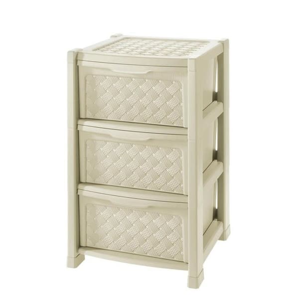 Byrå Tontarelli Plast 3 Lådor (38,5 x 39 x 63,5 cm) Vit
