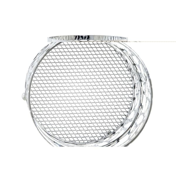 Bestickkorg DKD Home Decor Silvrig Metall Marguerite 12 x 12 x 15 cm