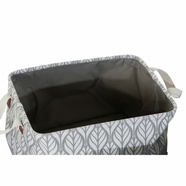 Multifunktionell korg DKD Home Decor Vit Brun Grå Marinblå Löv av en växt Boho 40 x 30 x 24 cm Plast 3 Delar (2 antal)