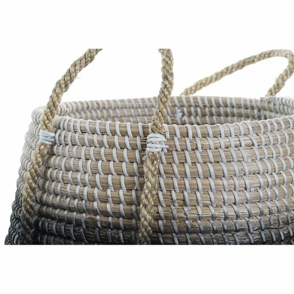 Korg - set DKD Home Decor Naturell Grå Sjögräs (52 x 52 x 44 cm) (2 pcs)