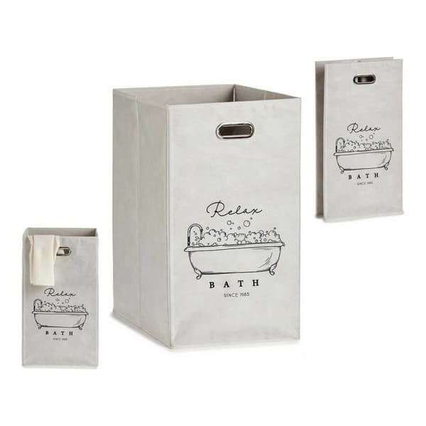 Multifunktionell korg Berilo Relax Bath Vit Papp 60 L 35 x 57 x 35 cm Hopfällbar