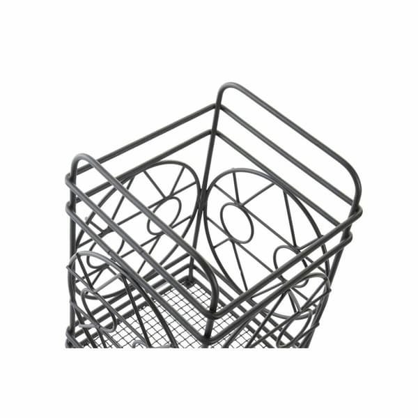 Bestickhållare DKD Home Decor Svart Metall Geometrisk 12 x 12 x 20 cm