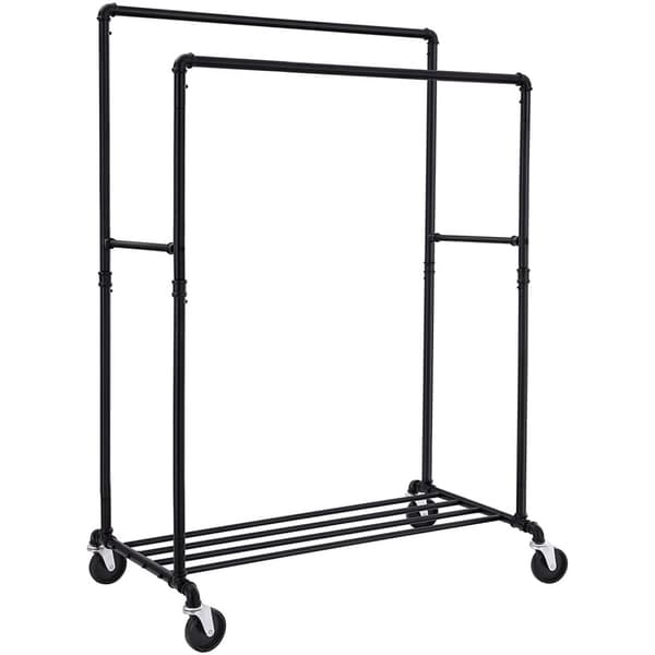 Tøjstativ på hjul - 100x59x162cm - op til 110 kg - sort