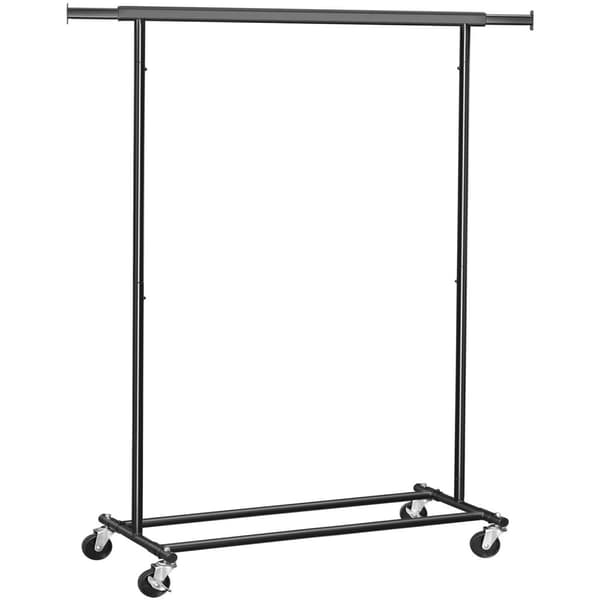 Pyörillä oleva vaateteline - 92-132x45,4x160cm - 90 kg asti - musta