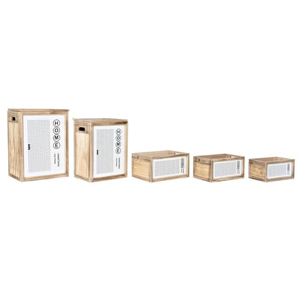 Tvättkorg DKD Home Decor Naturell Paulowniaträ (40 x 30 x 55 cm) (5 Delar)