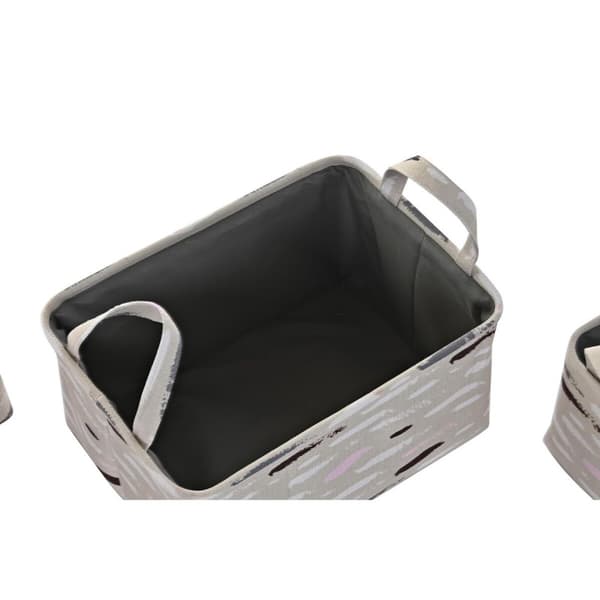 Korg - set DKD Home Decor Brun Grå Orange 40 x 30 x 20 cm (3 antal)