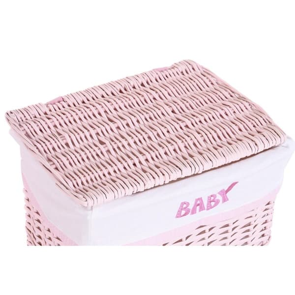 Tvättkorg DKD Home Decor Rosa vide Barn 44 x 34 x 56 cm 5 Delar