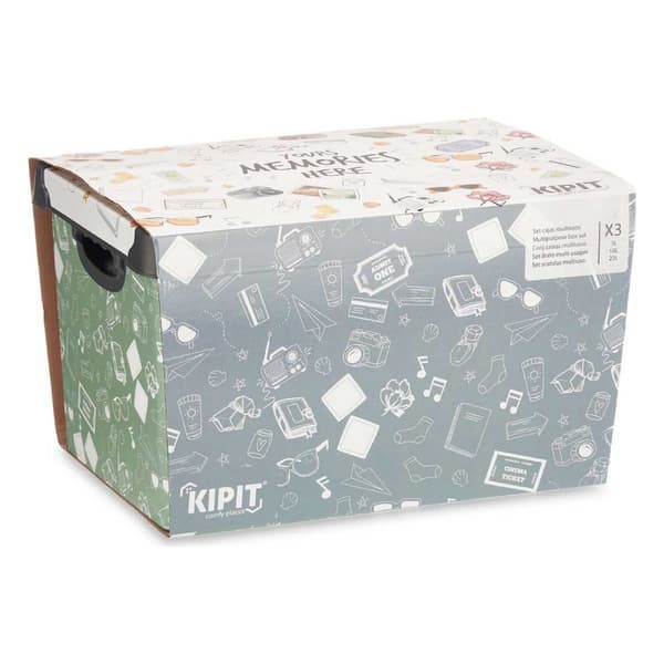 Set med stapelbara förvaringslådor Kipit Memories Plast 29 x 23,5 x 39 cm