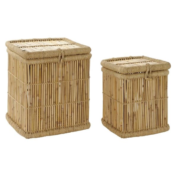Korgset DKD Home Decor Naturell Bambu Snöre (2 Delar)