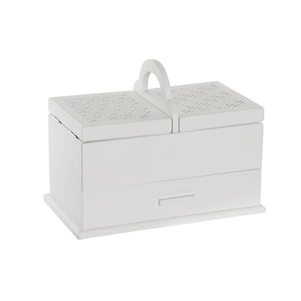 Smyckeskrin DKD Home Decor 16 x 17 x 28 cm Vit Ljusrosa Trä MDF