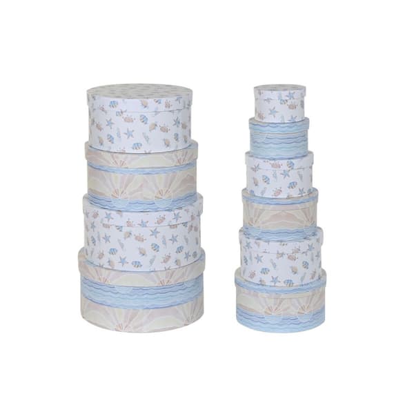 Set med stapelbara förvaringslådor DKD Home Decor Barn Multicolour Papp (37,5 x 37,5 x 18 cm)