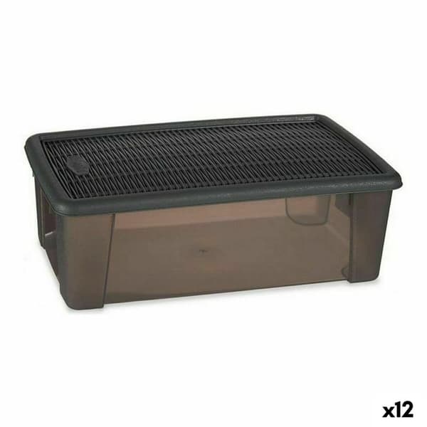 Låda med lock Stefanplast Elegance Grå 19,5 x 11,5 x 33 cm Plast 5 L (12 antal)