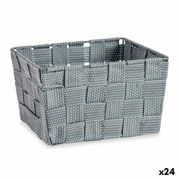 Multifunktionell korg Kipit A3-6878 Grå Tyg 15 x 10,5 x 20 cm Flätning (24 antal)