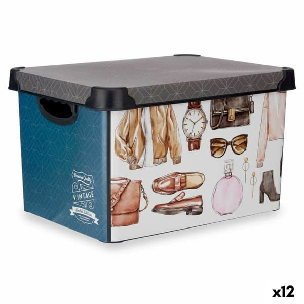 Förvaringslåda Kipit Vintage Plast Vintage 22 L 30 x 23,5 x 40 cm Med handtag (12 antal)