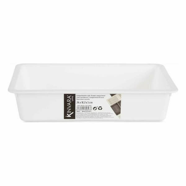 Lådorganiserare Kinvara CN18799 Vit Svart polypropen 16 x 5 x 24 cm (36 antal)