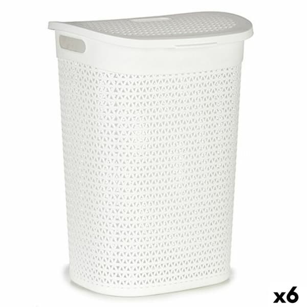 Tvättkorg Kipit 4790-3 Vit Plast 60 L 43,5 x 57,5 x 34 cm (6 antal)