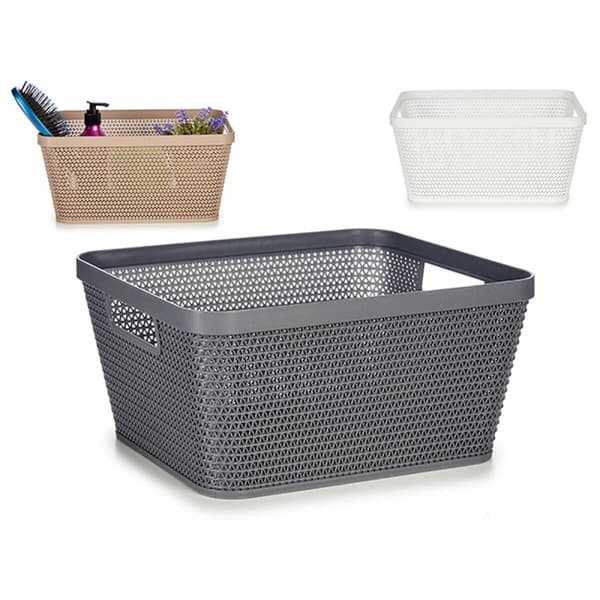 Multifunktionell korg Kipit 4720 Vit Beige Grå Plast 5 L 29,5 x 13 x 23 cm (18 antal)